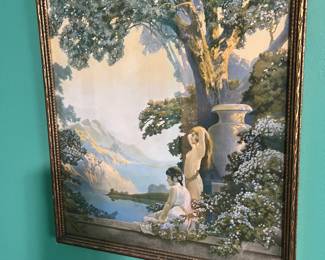 vintage framed  print of Maxfield Parrish's 'Daybreak' 