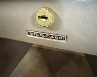 Steelcase Industrial Metal Desk with Drawers – Mid-Century