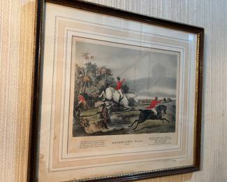 Hand colored aquatint engraving 'Bachelor's Hall, Plate II' by F.C.Turner