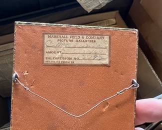 Old painting miniature of Bridalveil Falls in Yosemite National Park from Marshall Field's