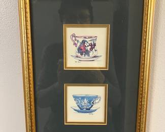 art watercolors  of teacups 