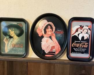  set of vintage Coca-Cola ad trays