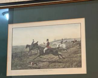 'A Day with the Oakley'  'Full Cry' lithograph