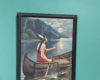 Indian Maiden vintage framed print