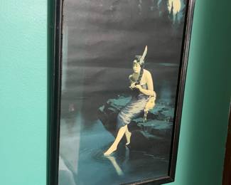 antique print  from painting by James Arthur 1919 Minnehaha 