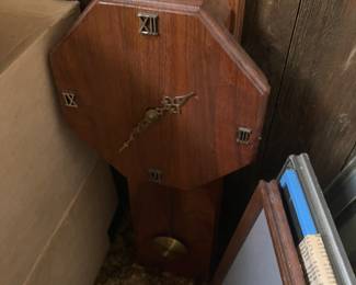 MCM walnut wall clock