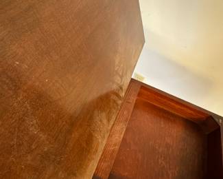 Vintage Duncan Phyfe-style mahogany flip-top table console by Mersman furniture