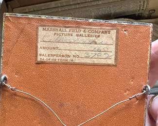 Old painting miniature of Bridalveil Falls in Yosemite National Park from Marshall Field's