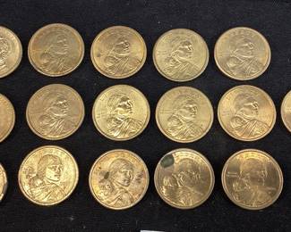 2007 P & D UNCIRCULATED 50 STATES COMMEMORATIVE QUARTERS, 2000- P & D SACAGAWEA DOLLARS, PRESIDENTIAL DOLLARS- MARTIN VAN BUREN, WILLIAM HENRY HARRISON, FRANKLIN PIERCE