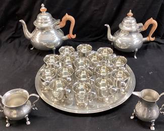 WILLIAMSBURG STIEFF PEWTER TEA SET NO SHIPPING PICKUP ONLY