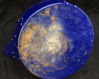 BLUE ENAMELED CAST IRON KETTLE