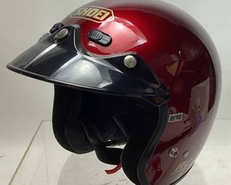 SHOEI RJ-AIR PLATINUM OPEN-FACE MOTORCYCLE HELMET, MAROON RED, SIZE LARGE, MADE IN JAPAN