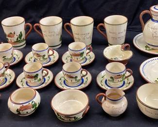 1870s-1960s WATCOMBE TORQUAY MOTTO WARE TEA SET, MADE IN ENGLAND, 27 PIECES NO SHIPPING PICKUP FOR