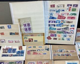 ASSORTED VTG. STAMPS, POLAND, ITALY, CHILE, VENEZUELA, AUSTRIA, U.S.- LOUISIANA, WATER CONSERVATION, EMPLOY THE HANDICAPPED, PETROLEUM INDUSTRY, SEATO, WHEELS OF FREEDOM