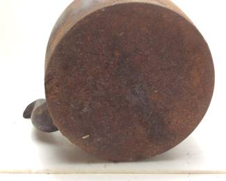 ANTIQUE KENRICK CAST IRON STOVE TOP KETTLE w LID & HANDLE, MANUFACTURED FROM 1896-1919 in HOCKLEY, ENGLAND