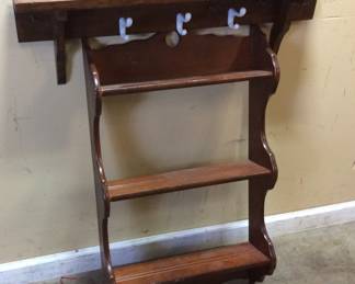 COAT AND HAT RACK & HANGING WALL SHELF NO SHIPPING PICKUP ONLY