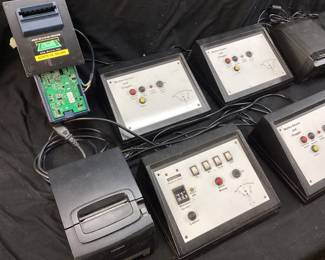 4 MUTHA GOOSE & GAGGLE ACCOUNTING SYSTEM CONTROL BOARDS, 3 THERMAL RECEIPTS PRINTERS, CITIZENS, SEWOO, PYRAMID PHOENIX TICKET PRINTER AND ICT VENDING BILL ACCEPTOR MODEL LX7-2PP2USD64