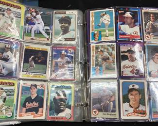 ASSORTED BASKETBALL, BASEBALL & FOOTBALL CARDS, MICHAEL JORDAN, LARRY BIRD, MAGIC, CHARLES, PATRICK EWING, GARY PAYTON, SHAWN KEMP, OTIS THORPE, BUCK JOHNSON ROLL TIDE, CURT SCHILLING, DON BAYLOR, EL PRESIDENTE DENNY MARTINEZ, CAL RIPKIN JR……MOSTLY BASKETBALL