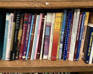 CHOICE SHELF LOT ASSORTED COLLECTIBLES BOOKS, HULL POTTERY, FASHION JEWELRY, COLORADO POTTERY, LILAQUE, SHAWNEE POTTERY, SANDWICH GLASS, FENTON ART GLASS, HEISEY GLASS AND MANY MORE COLLECTIBLES TOPICS