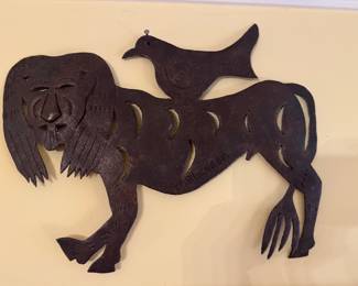 JMP Bernard Haitian Original Figural Metal Wall Sculpture