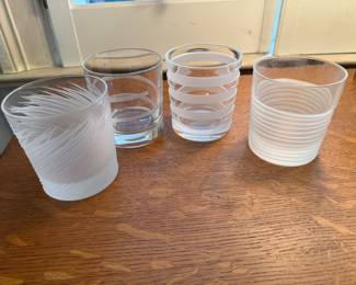 Salviati Art Deco Low Ball Lead Crystal Glasses (4 Total)