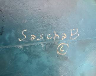 Sascha Brastoff MCM Blue Resin Square Diamond Candleholder