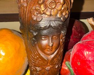 Vintage Metal Art Deco Style Epergne Centerpiece Lamp