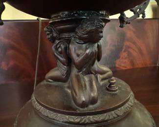 Vintage Metal Art Deco Style Epergne Centerpiece Lamp