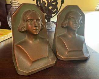 Vintage Chalkware Joan of Arc Bookends