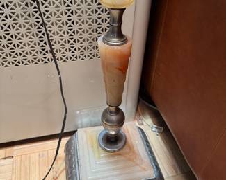 Marble & Onyx Art Deco Floor Lamp