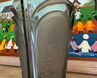 Art Deco Glass Vase by August Walther & Söhne 