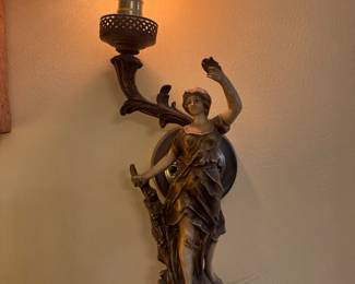 Art Nouveau Wall Hanging Flaming Torch Lamp (2 Total)