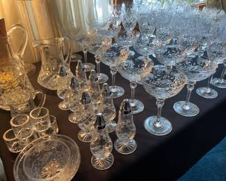 Rogaska Gallia stemware, pitchers, bowls