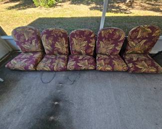 Five cushion sets for patio furniture $15 each set
Or all for $60
