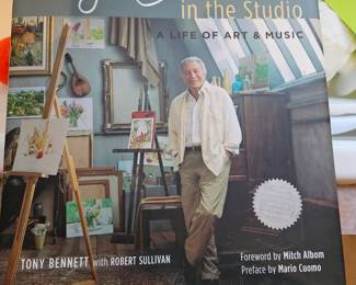 I have this Tony Bennett book at home in my collection. It is a good read and it shows all of his paintings. Plus there's a music CD in the back 
$20 ( like new)