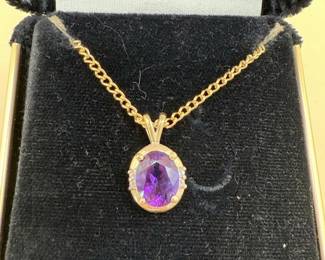 14K GOLD & AMETHYST NECKLACE
