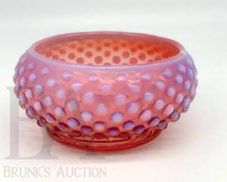FENTON HOBNAIL PINK DISH