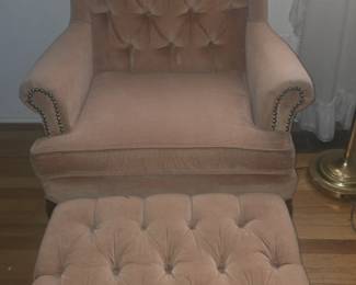 Wing back chair and foot stool