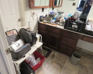Shower Bench, CPAP Machine, and supplies