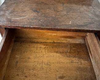 Small Tabletop chest of drawers; Storage; marked 1873