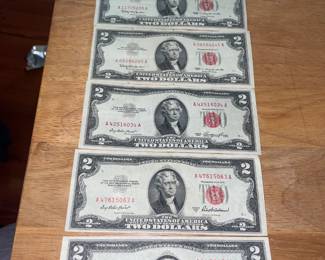 1950s two dollar bills