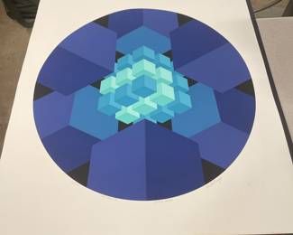 Seven Brian Halsey lithographs