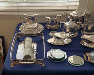 Vintage silver serving ware and accessories