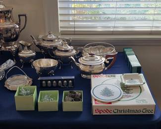 Vintage silver serving ware and accessories