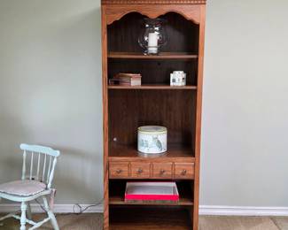 Solid oak wall unit bookshelf