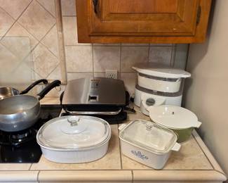 Corningware, George Foreman grill, food dehydrator