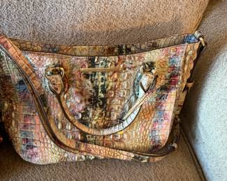 brahmin leather croc print handbag