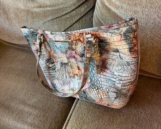 brahmin leather croc print handbag