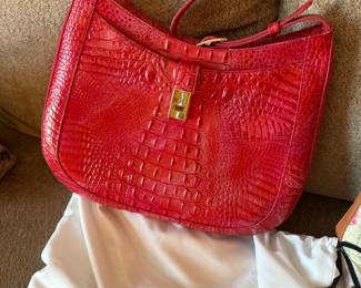 brahmin leather croc print handbag