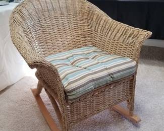 Resin Wicker Rocking Chair w/ Seat Cushion 